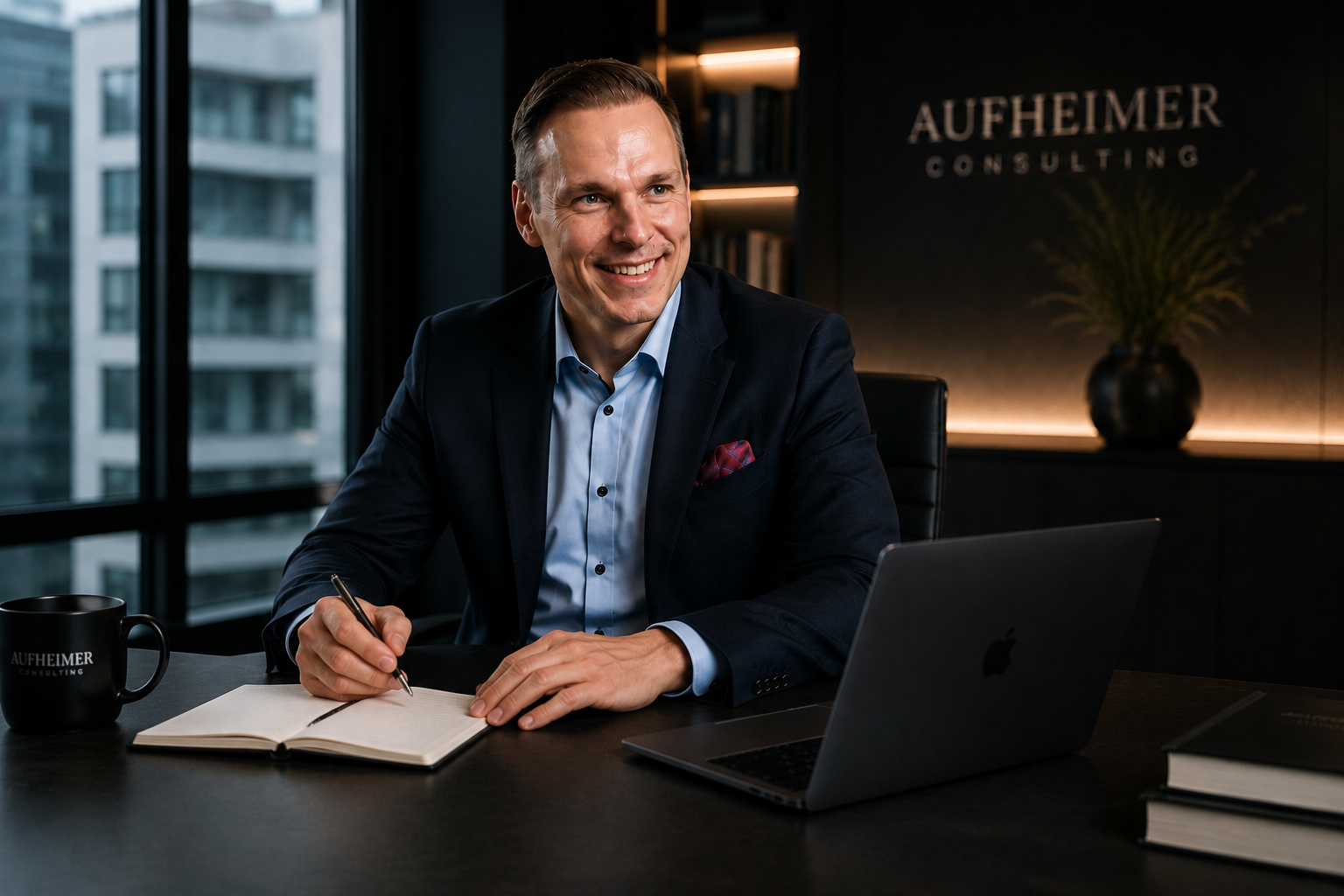 Markus Aufheimer in seinem Büro bei der Arbeit